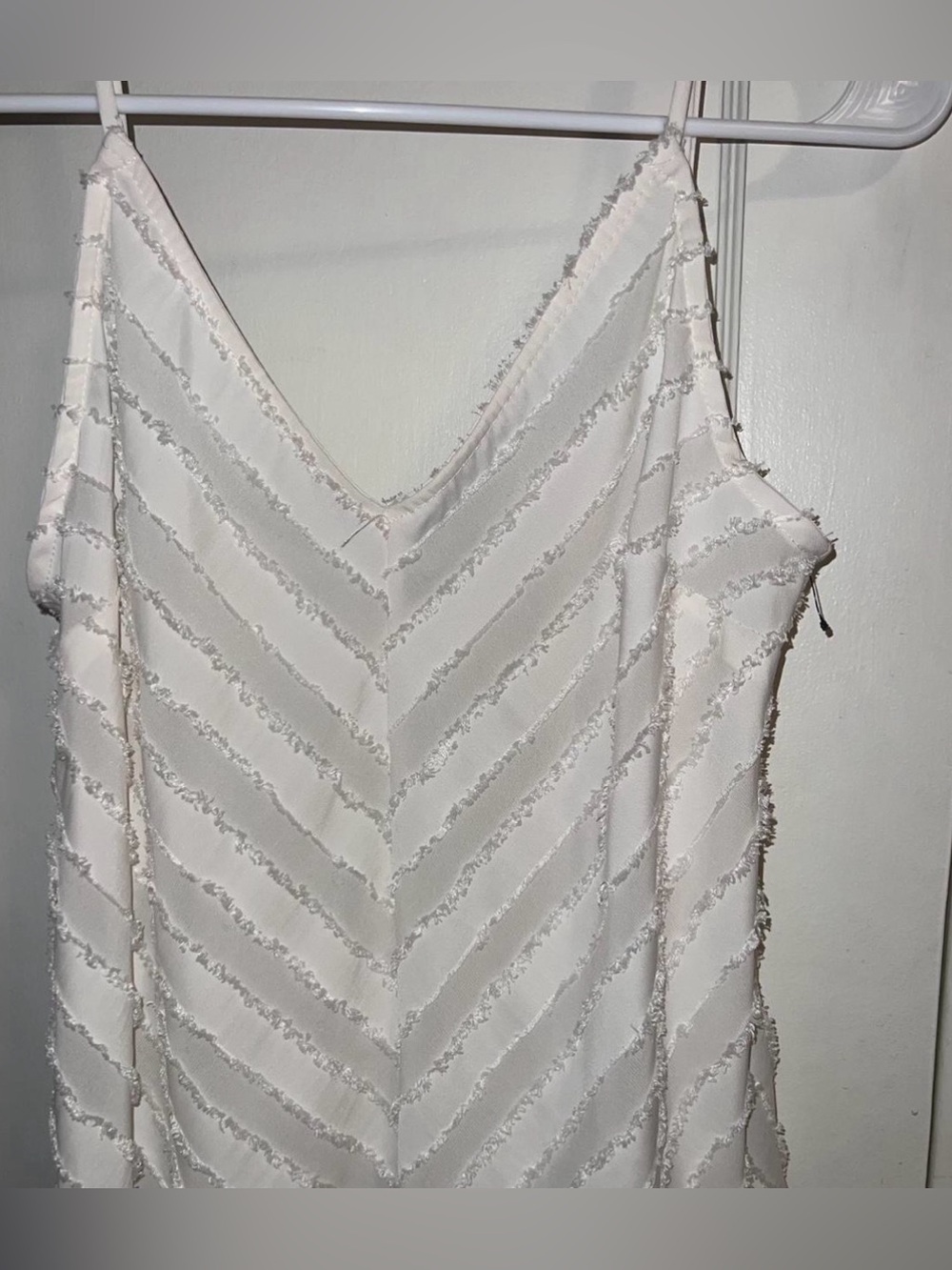 Free People Ivory Chevron-Textured Satin Camisole
